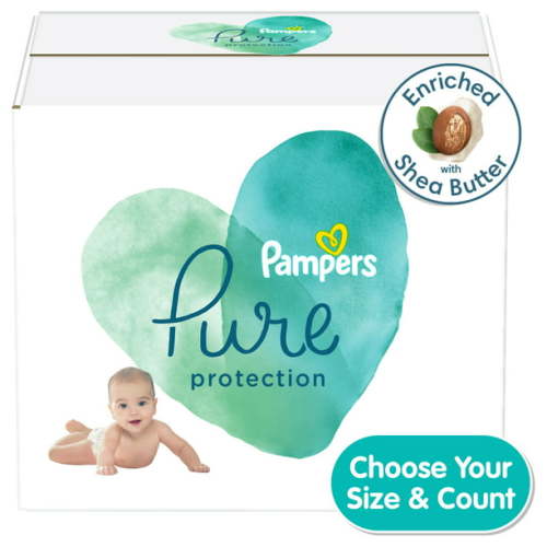Pampers Pure Diapers Size Newborn, 76 Count (Choose Your Size & Count)