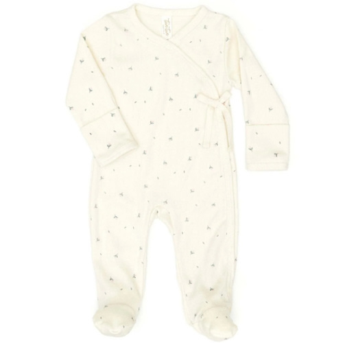 milan footie in white swan little flowers