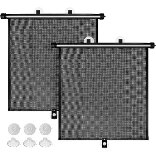 SYOURSELF Sun Shade for Car Window Baby, 2 Pack Retractable Sun Shade for Car Blocks Maximum UV Rays & Ice-Crystal Cooling, Roller Sunshade Visors for Baby, Children, Pets, and Passengers