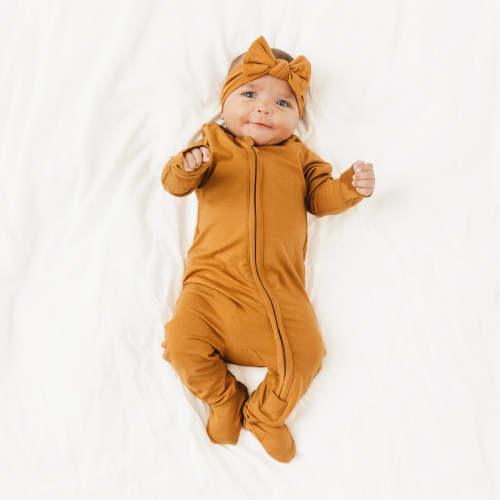Zip-Up Footie Pajama - Camel