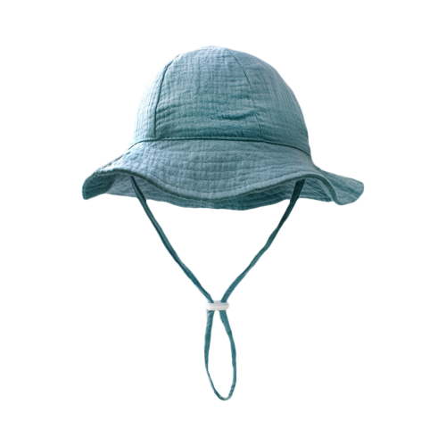 YOUYEDIAN Muslin Baby Sun Hat Sun Protection Baby Bucket Hat Summer Beach Hats with Wide Brim for Boys & Girls (Navy)