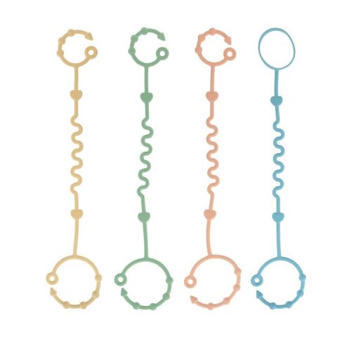 Nuby Silicone Pacifier & Bottle Bungee Set - 4pc