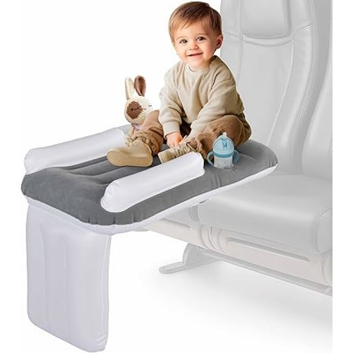 Toddler Airplane Bed - Inflatable Airplane Bed for Kids - Fits All Seats, with Cup Holder - Comfortable and Durable - Easy to Inflate Deflate and Clean (Mattress)