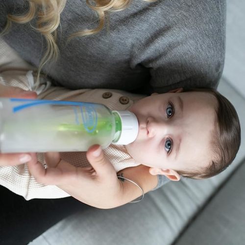 Dr. Brown's Natural Flow Anti-Colic Options+ Narrow Glass Baby Bottle 8 oz/250 mL, with Level 1 Slow Flow Nipple, 2 Pack, 0m+