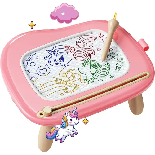 KOKODI Magnetic Drawing Board, Toddler Girl Toys for 1-2 Year Old, Large Doodle Board Pad Learning and Educational Toys for 1 2 3 Year Old Baby Kids Birthday Gifts(Pink)