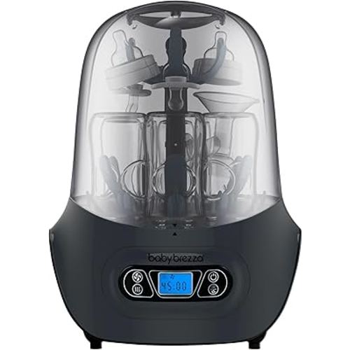 Baby Brezza Baby Bottle Sterilizer and Dryer Machine – Electric Steam Sterilization - Universal Fit - Pacifiers, Glass, Plastic, and Newborn Feeding Bottles, Charcoal