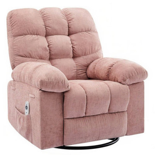 Ebern Designs Rocking Recliner Chair with Massage & Heat, 360° Swivel Oversized Recliner with USB Port for Living Room | Wayfair