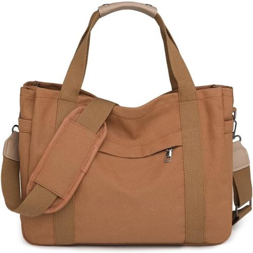 Canvas Crossbody Tote Bag for Women Laptop Work Handbag Shoulder Messenger Bag Travel Cute Aesthetic Tote Bag Purse