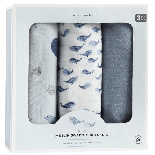 Jack Nautical Organic Muslin Swaddle Set of 3