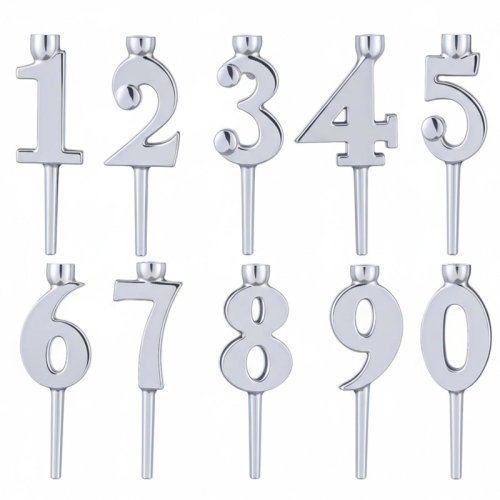 Reusable Number Birthday Candle Set (Silver)
