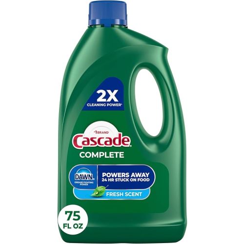 Cascade Complete Dishwasher Detergent Liquid Gel, Dish Detergent, Dishwasher Soap, Citrus, 75oz