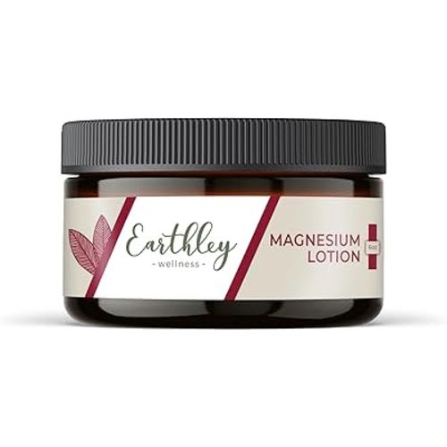 Earthley Wellness, Magnesium Lotion, Parent's Picks Award-Winner, Magnesium Cream for Promoting Relaxation, Rest & Muscle Recovery, Natural, Non-Itchy, Fast-Absorbing Formula (6oz, Original Lavender)