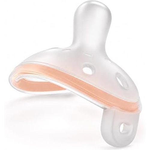 Garkoko Baby Pacifiers 0-6 Months, Upgraded One-Piece Silicone Binky with PPSU Anti-Swallowing Ring, Breast-Like Pacifier for Breastfed Babies, BPA-Free Newborn Essentials