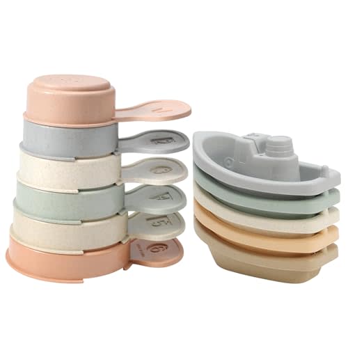 Bath Toys Floating Boats Train with Bathing Spoon,11 Pcs Water Table Toys Mold Free Baby Bath Toys for Toddlers 1-3 Infants 6-12-18 Months,Bathtub Toys Shower Toys for 1 2 3 4 Year Old