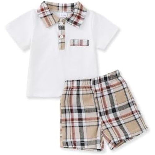 12-18M NZRVAWS Toddler Baby Boy Clothes 3 6 9 12 18 Months 2 3T Summer Spring Polo Shirt Shorts Sleeves Set Button Outfits 2 PCS