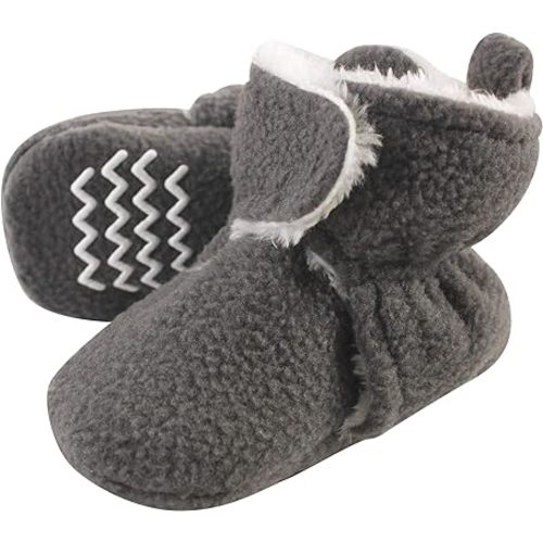 Hudson Baby Unisex Baby Cozy Fleece and Faux Sherpa Booties