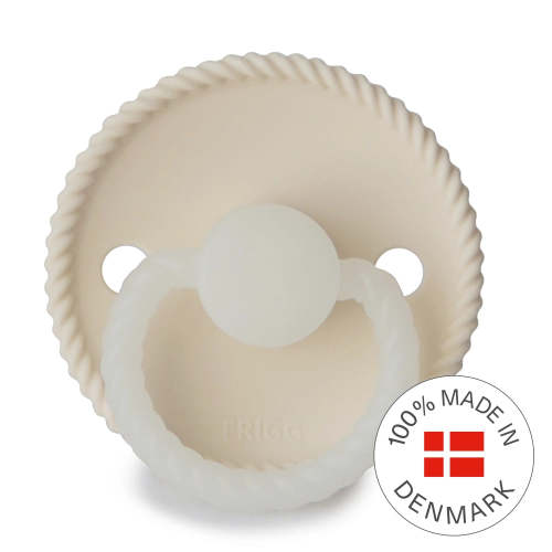 FRIGG Round Pacifier - Rope Night Silicone Size 1 - Cream