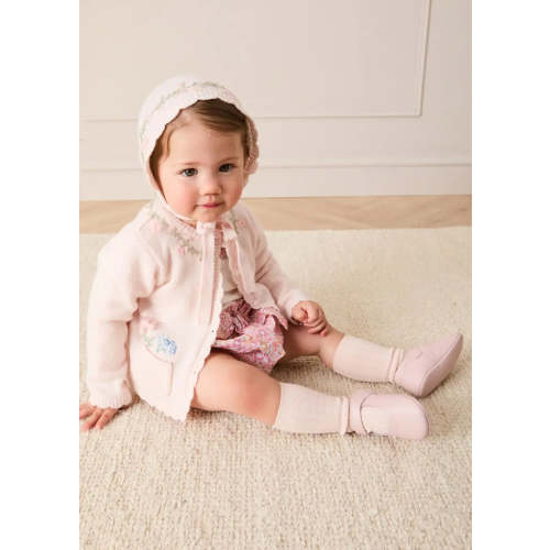 Wildflower Embroidered Pocket Detail Cardigan in Pink (9 Months)