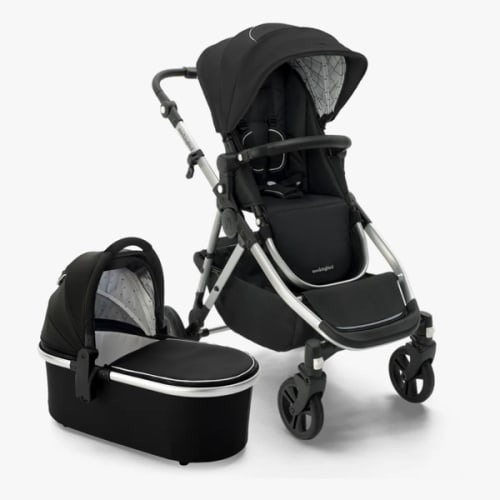 Single-to-Double Stroller 2.0 + Bassinet Bundle - Black