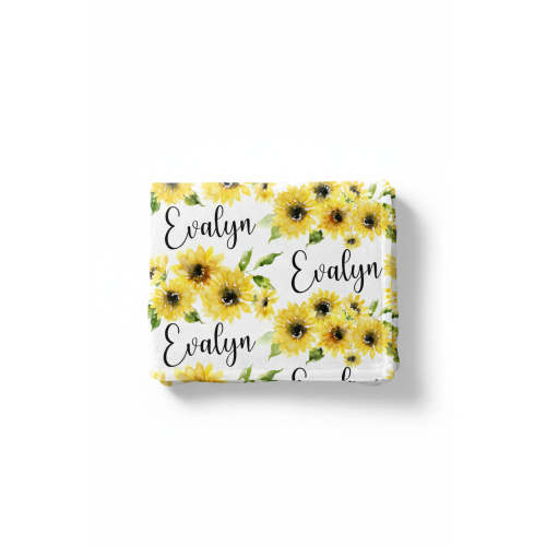 Savannah's Sunflowers Personalized Toddler Blanket