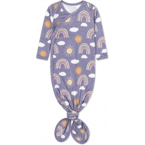 Copper Pearl Baby Gown - Knotted Newborn Sleepers for Baby Boy and Girl, Soft Stretchy Long Sleeve Infant Gowns with Bottom Tie and Hand Mittens, Perfect Hospital Coming Home Outfit (Hope)