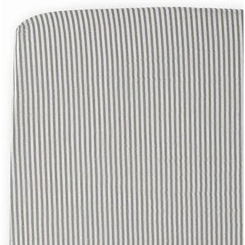 Little Unicorn Premium Crib Sheet | Breathable & Super-Soft Muslin Fabric (Grey Stripe)