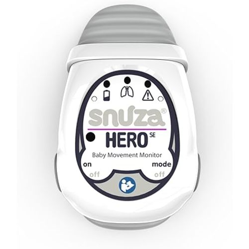 Snuza Hero Baby Monitor: Alerts When No Movement Detected, Gentle Vibration Pre-Alerts, Attaches to Diaper, No WiFi/Bluetooth, Medical Grade Material. Safer Sleep for Babies, Better Sleep for Parents.