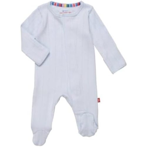 Magnetic Me 100% Organic Cotton Magnetic Baby Footie Pajamas | Super Soft Cotton Fabric