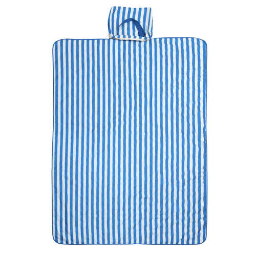 Mainstays Outdoor Beach Blanket (Sandproof, Water-Resistant), Navy Stripe - 59"x79"