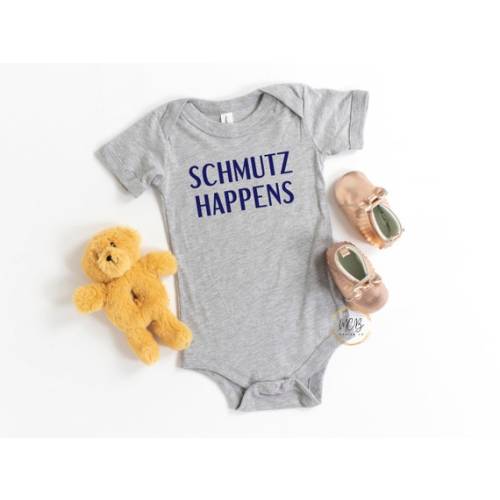 Schmutz Happens Baby Outfit, Funny Yiddish Baby Bodysuit, Jewish Newborn Baby Clothes, Jewish Phrase Infant Clothing, Baby Shower Gift - Etsy