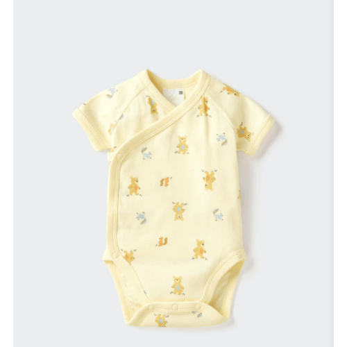 Baby Baby Short Sleeve Bodysuit | Printed | Open Front | UNIQLO US-- 42 YELLOW