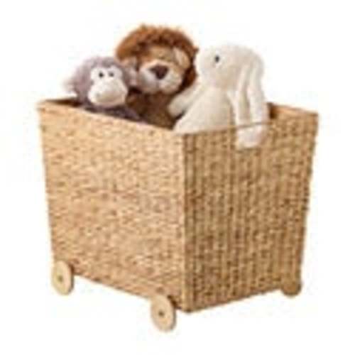 The Container Store Water Hyacinth Bin with Wheels