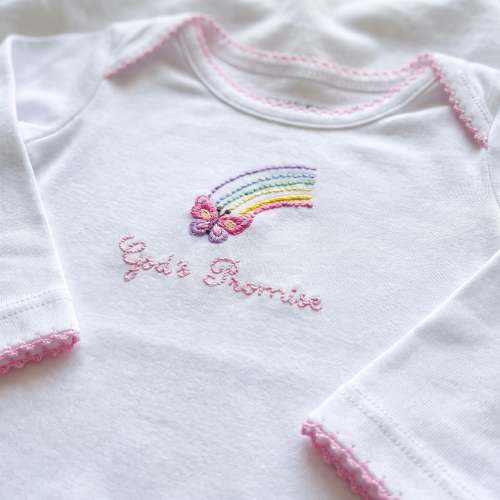 Gods Promise Butterfly Rainbow Infant Day Gown – Little Bear Smocks