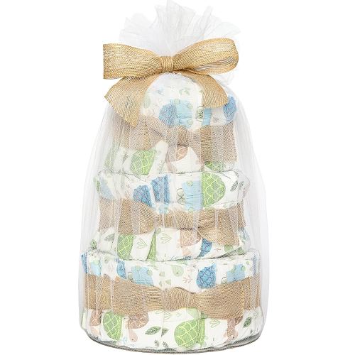 The Honest Company Diaper Cake | Clean Conscious Diapers, Baby Personal Care, Plant-Based Wipes | Turtle Time | Regular, Size 1 (8-14 lbs), 35 Count
