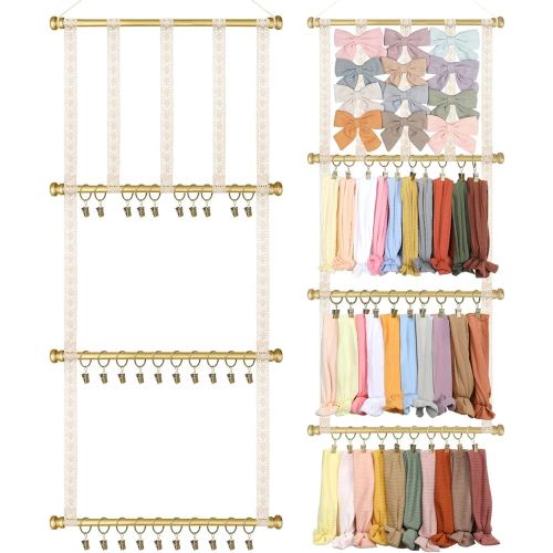 POVETIRE Headband Holder Hair Bows Organizer for Girls,Baby Headbands Hair Accessories Organizer Storage Headband Wall Hanging Decor for Nursery Toddler Girls Room