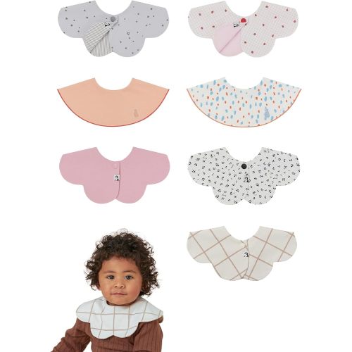 Konny Baby Bib 3/5/7-Pack Set, 360 ​​° Rotate, Soft and Absorbent Drooling for Toddler Boys Girls Baby Essentials