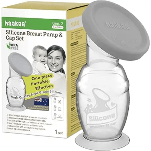 Haakaa Manual Breast Pump with Base 4 Fl Oz/100ml+Lid