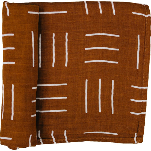 Mustard Mudcloth Muslin Swaddle Blanket - Tenth & Pine - - Mebie Baby