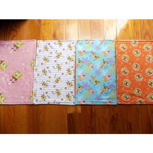 Set of 4 Sponge Bob Burp Cloths