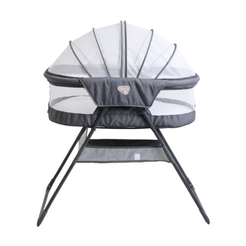 Veebee Sonno Bassinet On Stand Foldable W/ Insect Protection Silver Birch