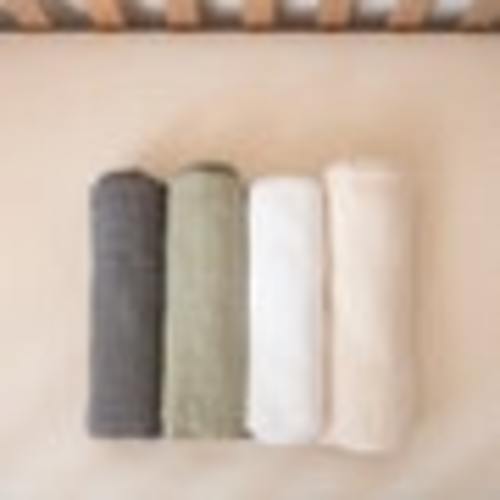 Organic Breathable Swaddle Blankets 4-Color Pack