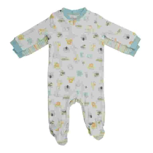 Milkberry Bamboo Pajamas Coverall for Baby Boys Footed Sleep Bodysuit for Infants Size 3-6 Months Zoo Expert