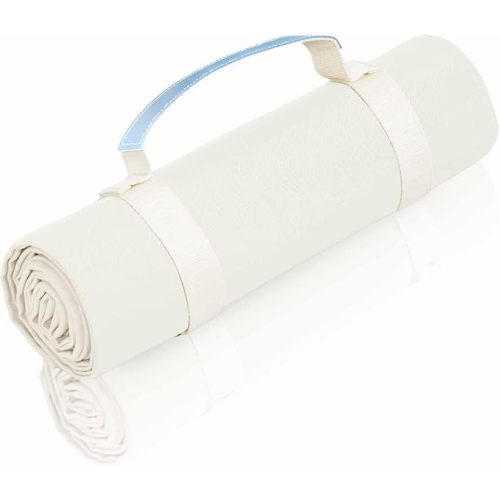 White Picnic Blanket & Beach Mat – Canvas, Machine Washable, Large 4’9” × 6’3”