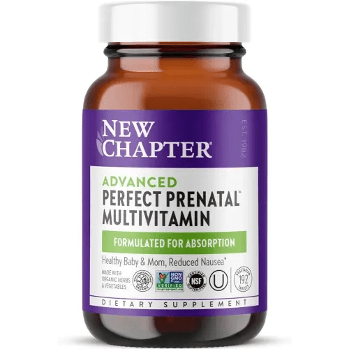 New Chapter Perfect Prenatal Vitamins, Organic Prenatal Vitamins, Non-GMO Ingredients for Healthy Baby & Mom - Folate (Methylfolate), Iron, Vitamin D3, Fermented with Whole Foods and Probiotic, 192 count