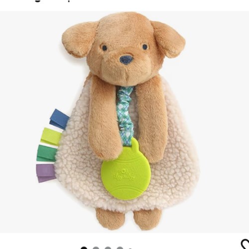 Itzy Ritzy Lovey Including Teether, Teething Relief, 0+ Months (Pink Bunny)