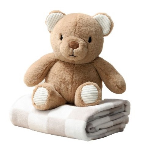 The Peanutshell Gift Set, Teddy Bear Plush Stuffed Animal Toy and Blanket for Boys and Girls