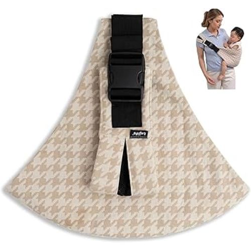 Baby Sling Carrier Newborn to Toddler, 2025 Upgraded Houndstooth Baby Sling Toddler Carrier, Premium Cotton Linen Adjustable Shoulder Strap