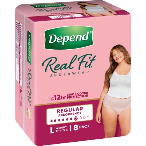 Depend Real Fit Underwear Womens Continence Pants Large