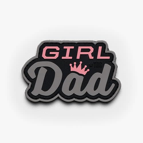 Tactical Baby Gear PVC Morale Patch - Girl Dad Gray Pink