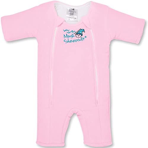 Magic Sleepsuit Baby Merlin's Microfleece Baby Swaddle Transition Product - Soft and Cozy Design, Double Zipper for Easy Diaper Changes, Promotes Safe Sleep 3-6 Months - Pink - Small 12-18lbs